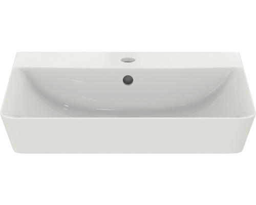 Obdĺžnikové umývadlo z keramiky s otvorom pre kohútik a prepadom