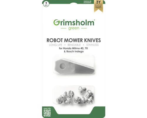 Náhradné nože Grimsholm pre robotické kosačky BOSCH Indego balenie 9 ks