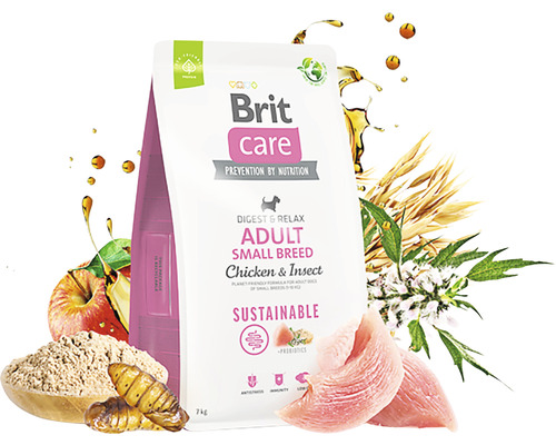 Brit Care suché krmivo pre malé, dospelé psie plemená s kuracím mäsom a hmyzom, 7 kilogramov