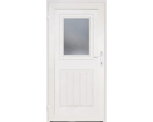 Biele dvere so sklenenou vložkou