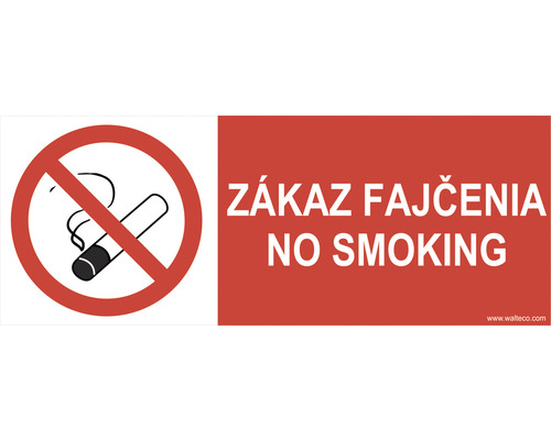 Výstražná tabuľka Zákaz fajčenia / NO SMOKING 80 x 210 mm