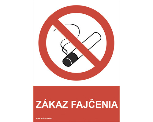 Výstražná tabuľka Zákaz fajčenia 210 x 148 mm
