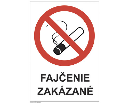 Výstražná tabuľka Fajčenie zakázané 210 x 148 mm