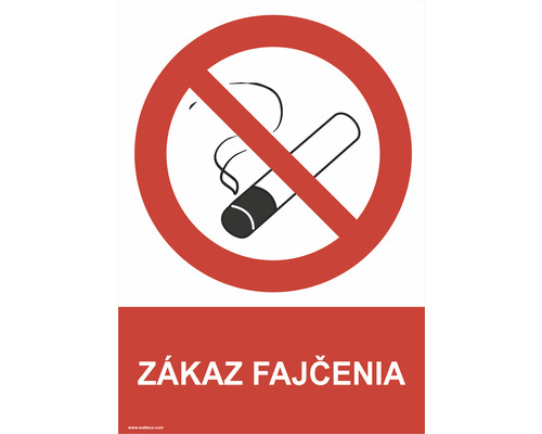 Výstražná tabuľka Zákaz fajčenia 297 x 210 mm