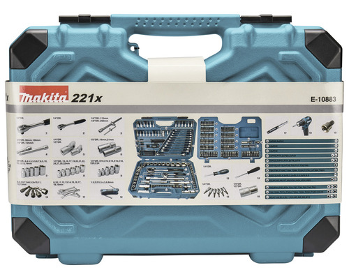 Sada náradia Makita s 221 dielmi