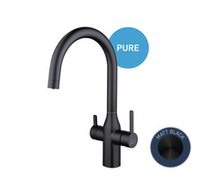 Čierna kuchynská batéria s dvoma páčkami