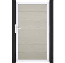 Záhradná bránka s horizontálnou výplňou a bielym rámom