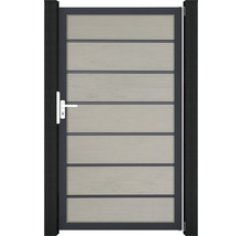 Záhradná bránka s vodorovnými panelmi a rukoväťou