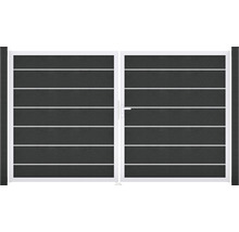 Dvojkrídlová brána s vodorovnými lamelami