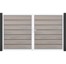 Dvojitá brána z dreva s kovovým rámom