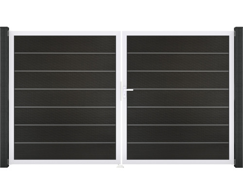 Dvojkrídlová brána s vodorovnými lamelami