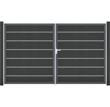 Dvojkrídlová brána s rukoväťou a stĺpikom brány