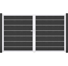 Dvojkrídlová brána s vodorovnými lamelami a rukoväťou