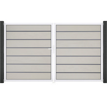 Dvojkrídlová brána s horizontálnymi lamelami do záhrady