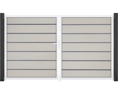 Dvojkrídlová brána s horizontálnymi lamelami do záhrady