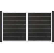 Dvojkrídlová brána s horizontálnymi lamelami pre vonkajšie použitie