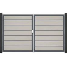 Dvojkrídlová brána s vodorovnými lamelami a rukoväťou