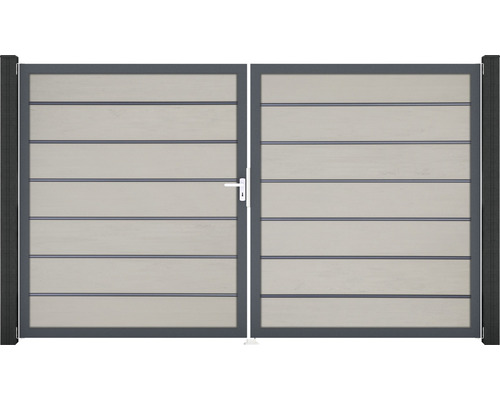 Dvojkrídlová brána s vodorovnými lamelami a rukoväťou