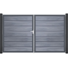 Dvojkrídlová brána s horizontálnymi lamelami pre exteriér