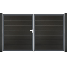 Dvojkrídlová brána s vodorovnými lamelami