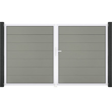 Dvojitá brána z hliníka s vodorovnými lamelami