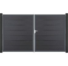 Dvojkrídlová brána z hliníka s rukoväťou