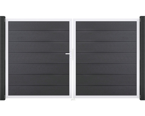 Dvojkrídlová brána s vodorovnými lamelami