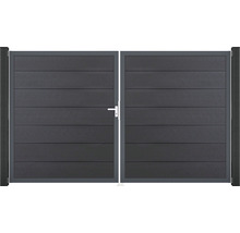 Dvojkrídlová brána s horizontálnymi lamelami