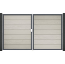 Dvojkrídlová brána s vodorovnými panelmi a rukoväťou