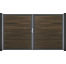 Dvojitá brána z dreva a kovu