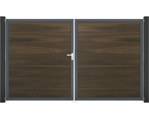 Dvojitá brána z dreva a kovu