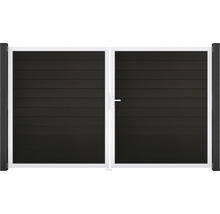 Dvojkrídlová brána s priečnymi profilmi pre vonkajšie použitie