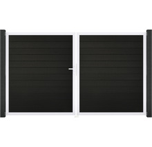 Dvojkrídlová brána s vodorovnými lamelami