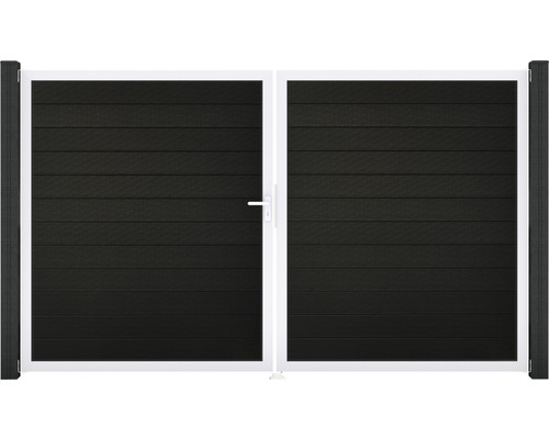 Dvojkrídlová brána s vodorovnými lamelami