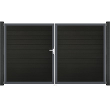 Dvojkrídlová brána z kovu s vodorovnými lamelami