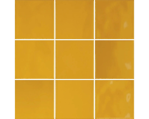 Keramická mozaika Retrochic Amber Yellow 30x30x0,6 cm Deväť keramických dlaždíc usporiadaných do štvorca