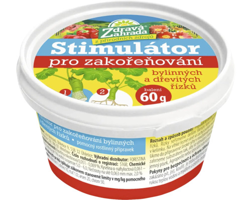 Stimulátor zakoreňovania bylinných a drevitých odrezkov v bielom obale