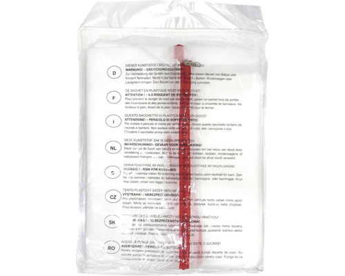 Plastové vrecko s varovaním pred nebezpečenstvom udusenia