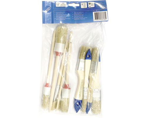 Sada štetcov vo fóliovom vrecku, pozostávajúca z plochých štetcov a okrúhlych štetcov