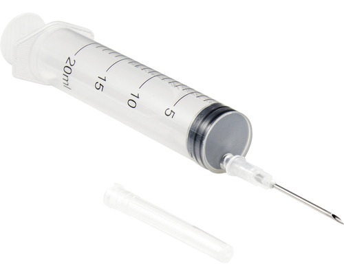 Plastová striekačka 20 ml s kanylou a ochranným krytom