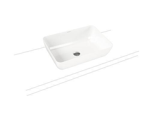 Umývadlo na dosku KALDEWEI CAYONO oceľ biela 52 x 35,5 x 13,6 cm 913506000001 Umývadlo na dosku z sanitárnej keramiky