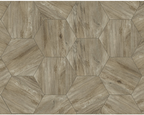 Šesťuholníkové podlahové dlaždice s vzhľadom dreva