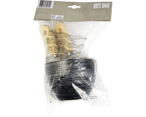 Kvetináč s drevenou rukoväťou v sáčku