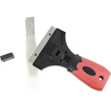 Škrabka na sklo s čepeľami, chráničom čepele a náhradnými čepeľami pre upratovacie práce