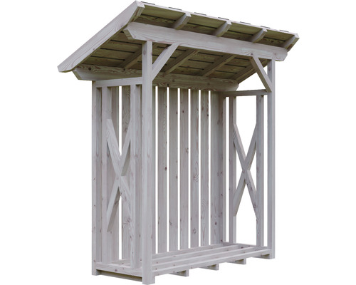 Drevník z dreva so strechou