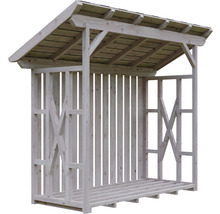 Drevený sklad dreva so strechou