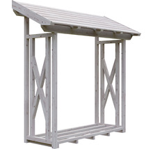 Regál na drevo z dreva so strechou