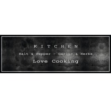 Koberec behúň Love Cooking čierny 50x150 cm-thumb-0