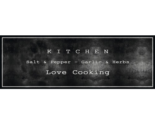 Koberec behúň Love Cooking čierny 50x150 cm-0