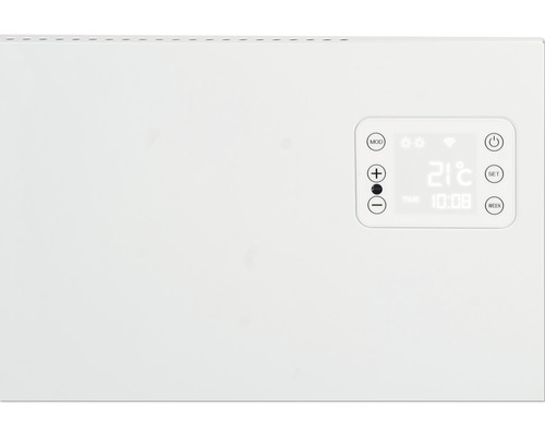 Biely radiátorový termostat s digitálnym displejom